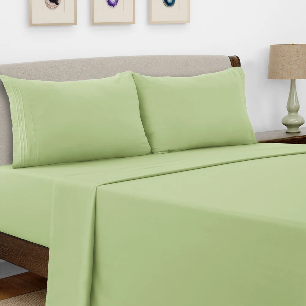 Bed Sheet Set,  4 PC Brushed Microfiber
