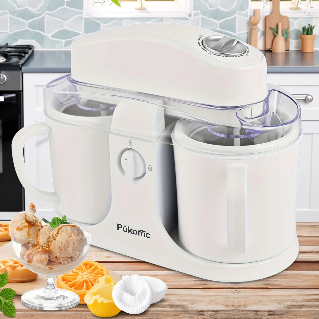 Dual Bowl Automatic Ice Cream Maker