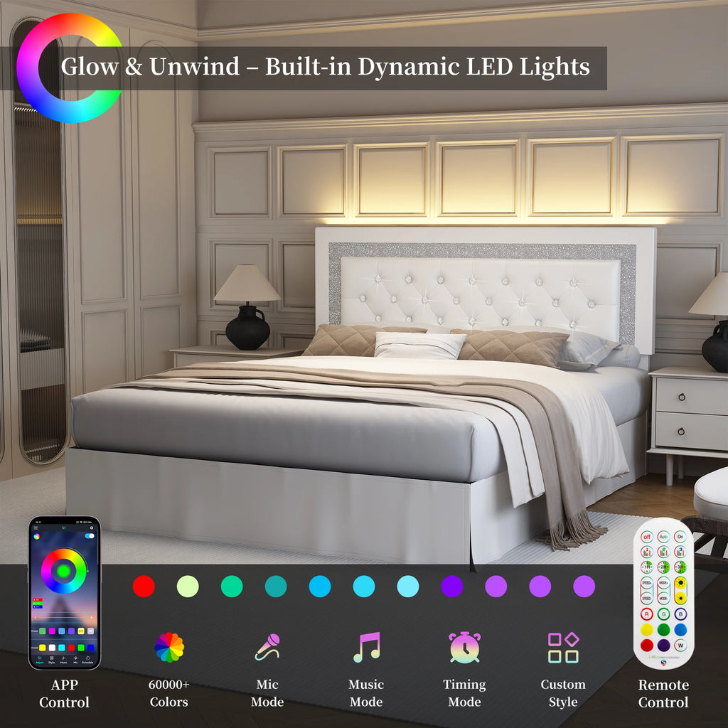 Queen Bed Frame/ LED Lights