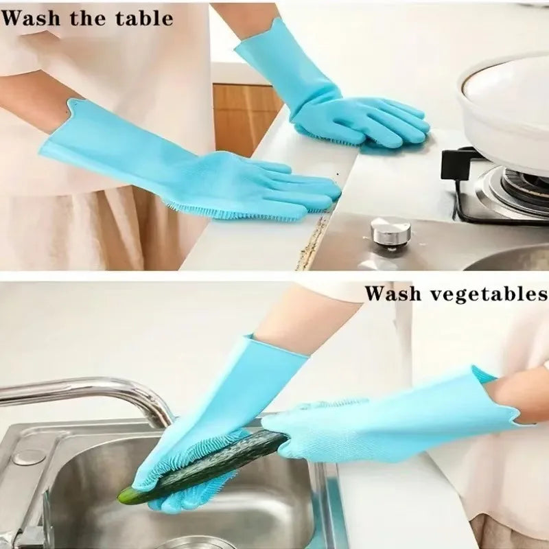 Pet Bathing Silicone Scrubber Mitt Bite-Resistant