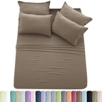 6pc Solid Sheet Set, Microfiber, 2 Pillowcases