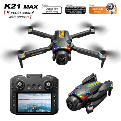 Foldable Brushless Drone/ Screen/ Remote/ Dual Camera