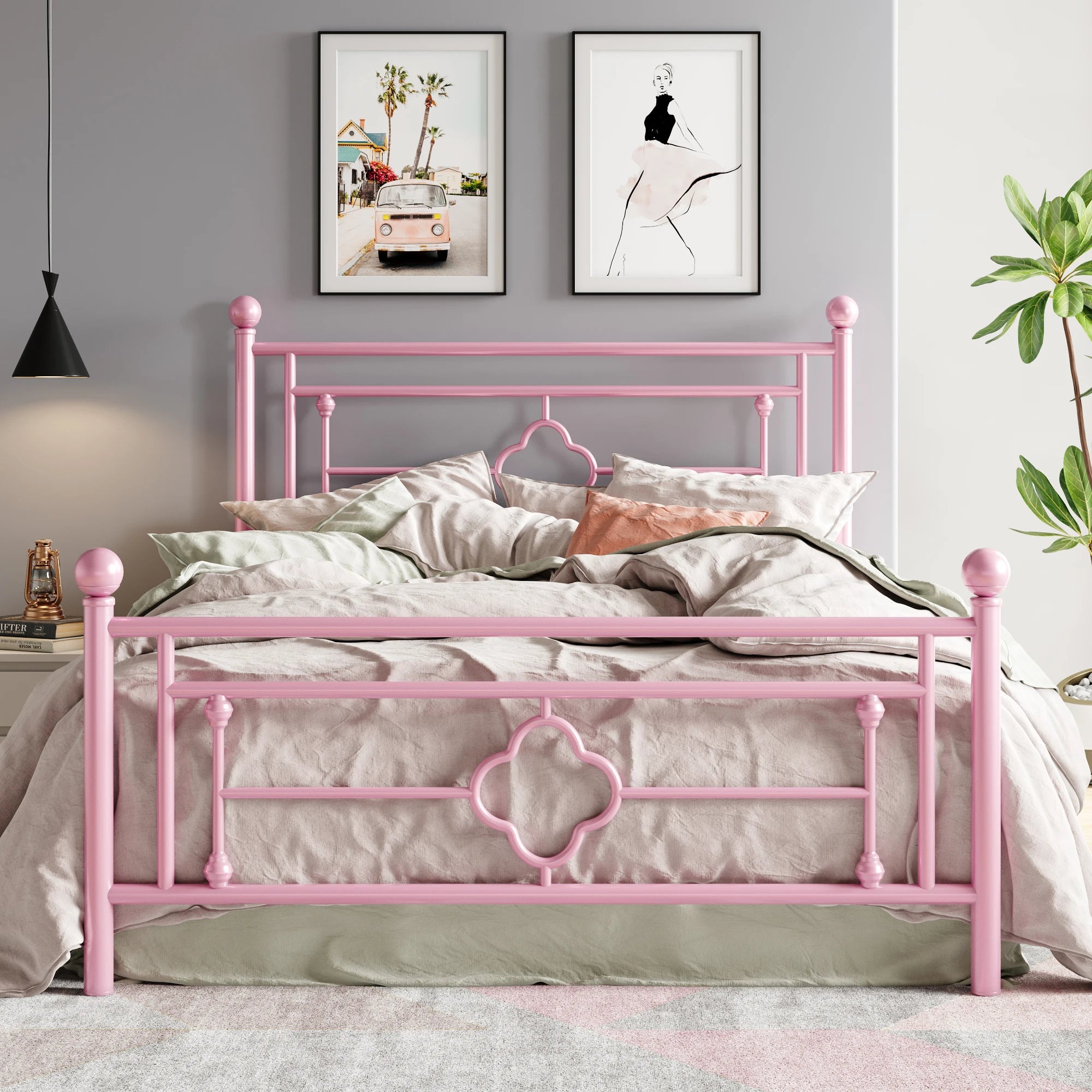 Platform Bed Frame, Vintage Victorian