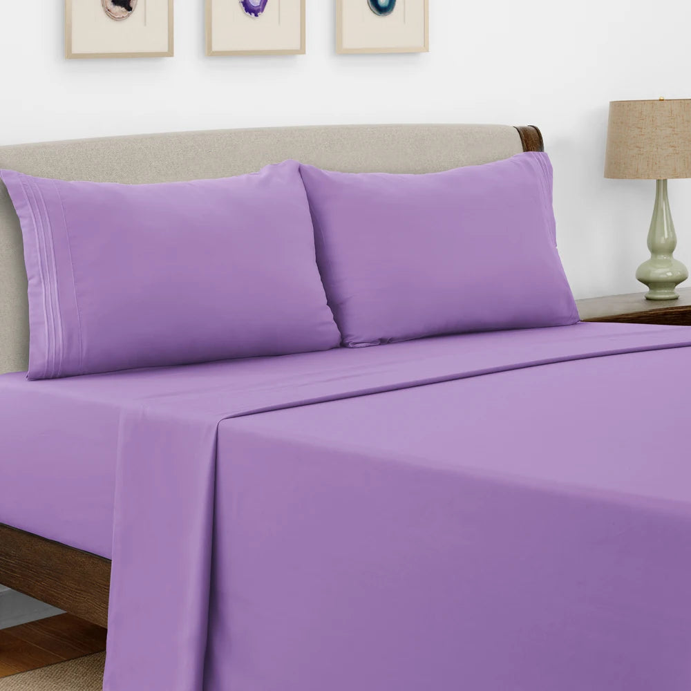 Bed Sheet Set,  4 PC Brushed Microfiber