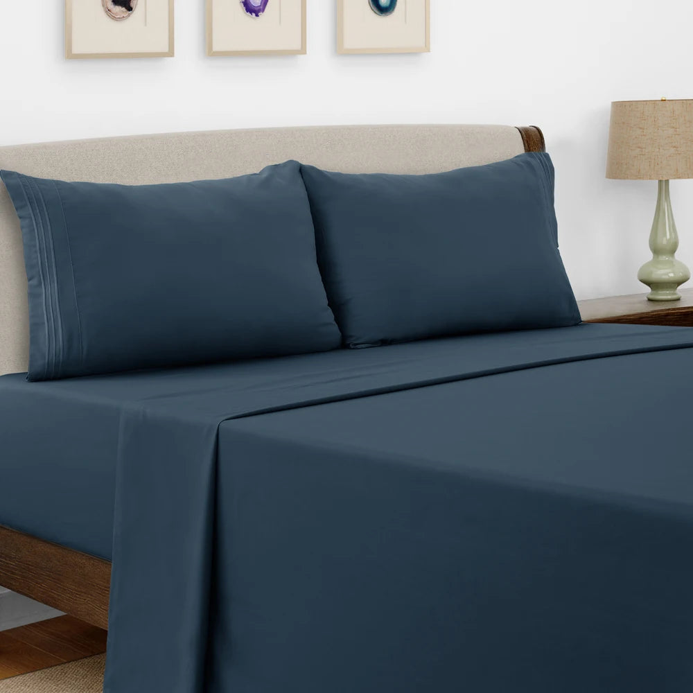 Bed Sheet Set,  4 PC Brushed Microfiber