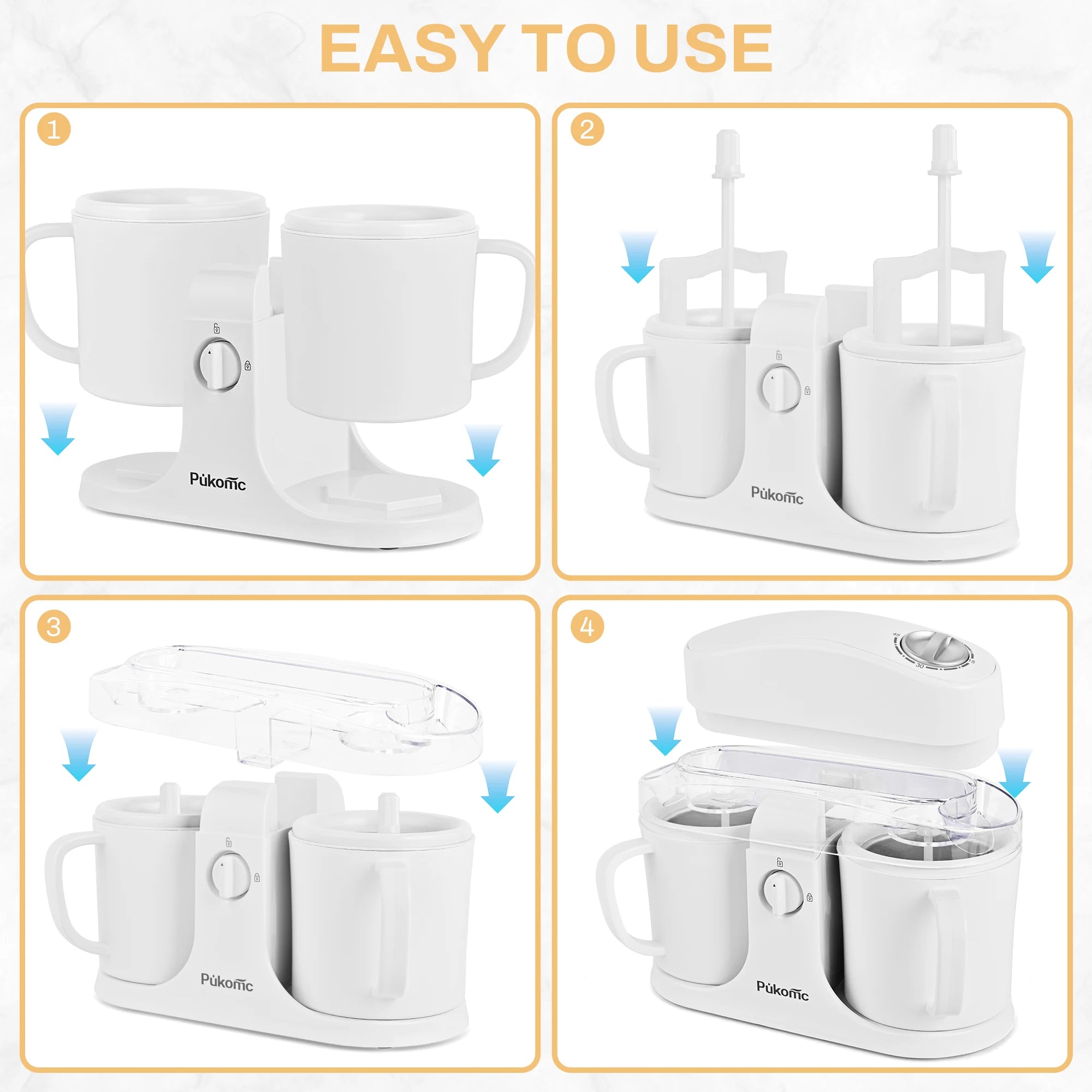 Dual Bowl Automatic Ice Cream Maker