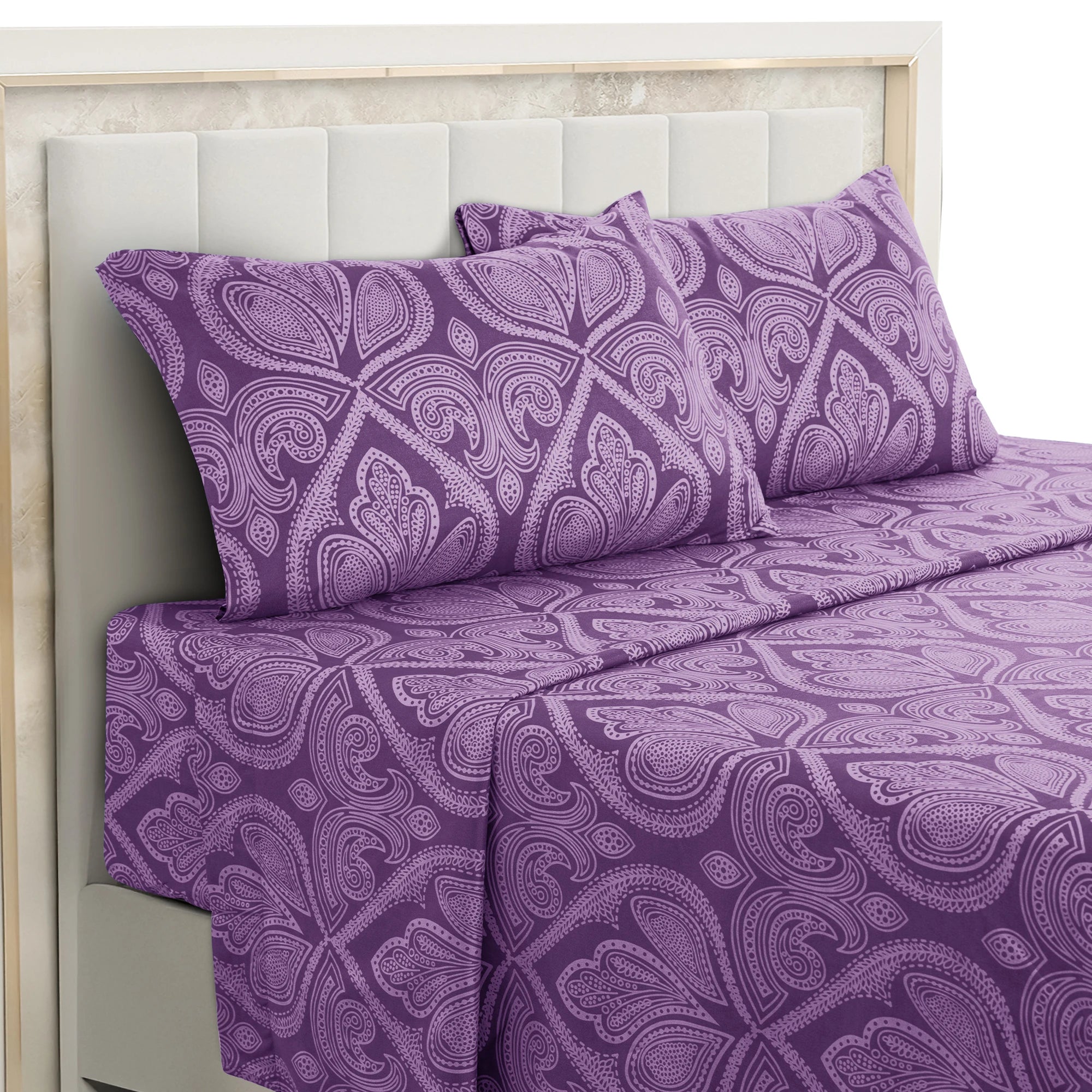 4-Piece Paisley Bed Sheet Set