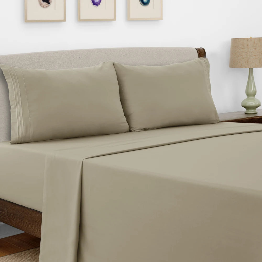 Bed Sheet Set,  4 PC Brushed Microfiber