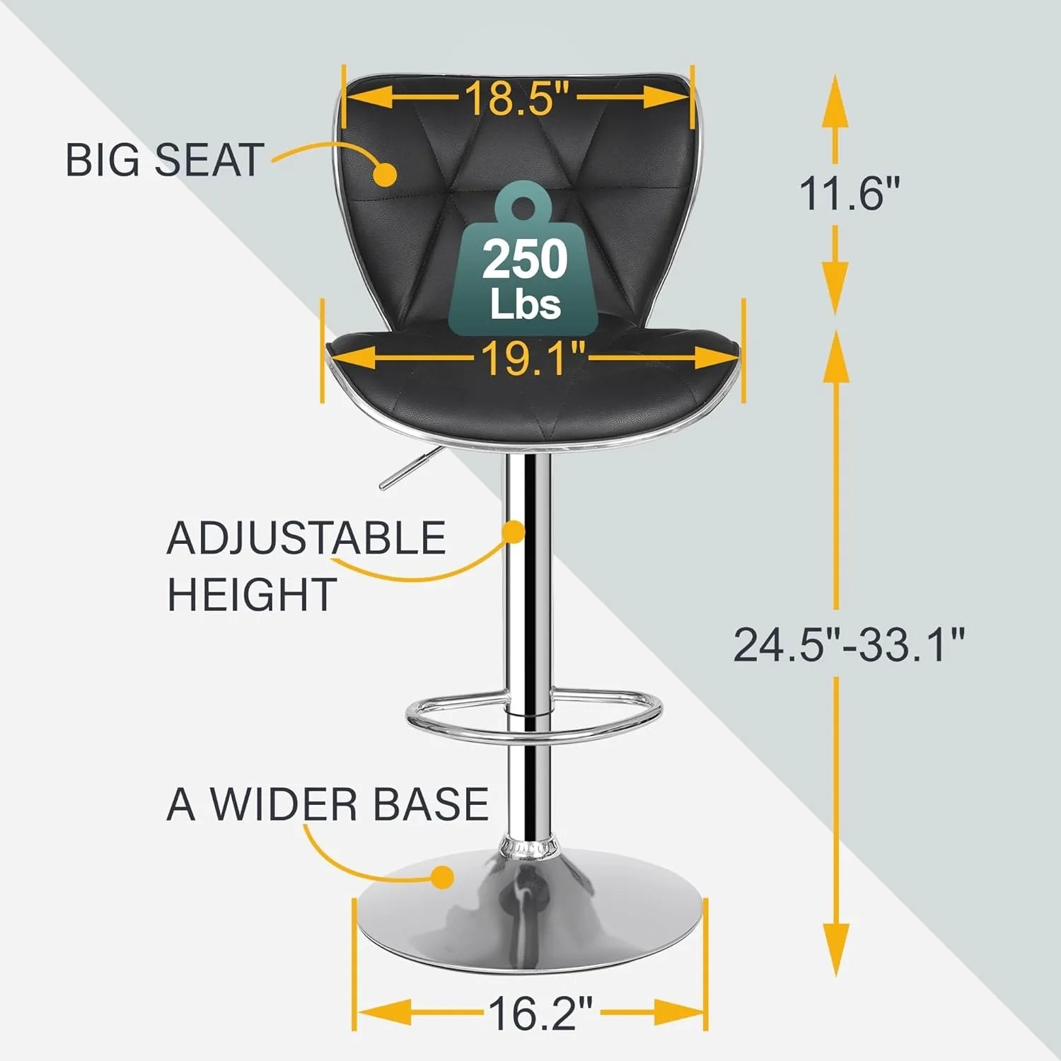Adjustable Swivel Barstools Set of 2