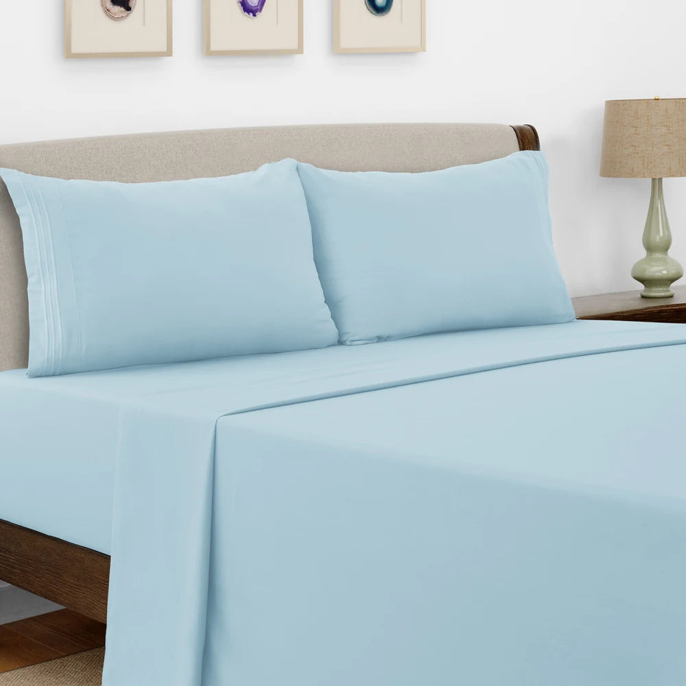 Bed Sheet Set,  4 PC Brushed Microfiber