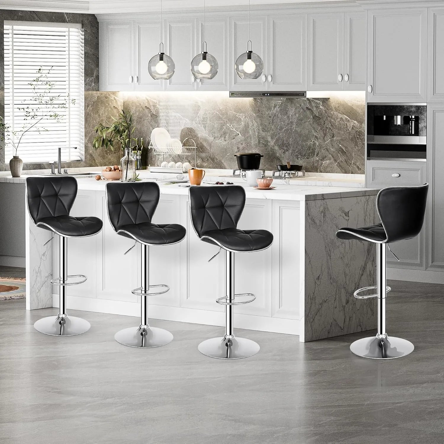 Adjustable Swivel Barstools Set of 2