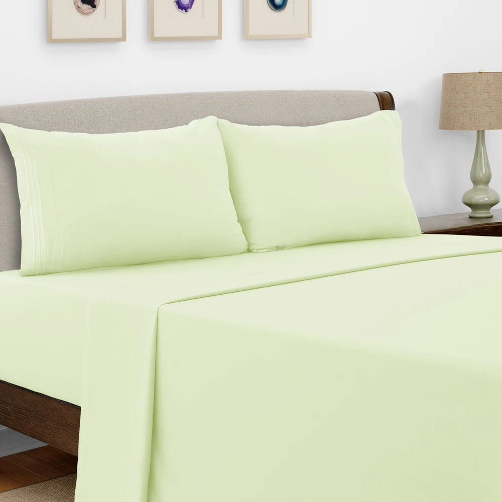 Bed Sheet Set,  4 PC Brushed Microfiber