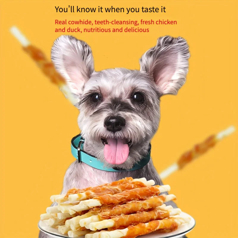 Chicken Wrapped Rawhide Sticks, Dog Treats