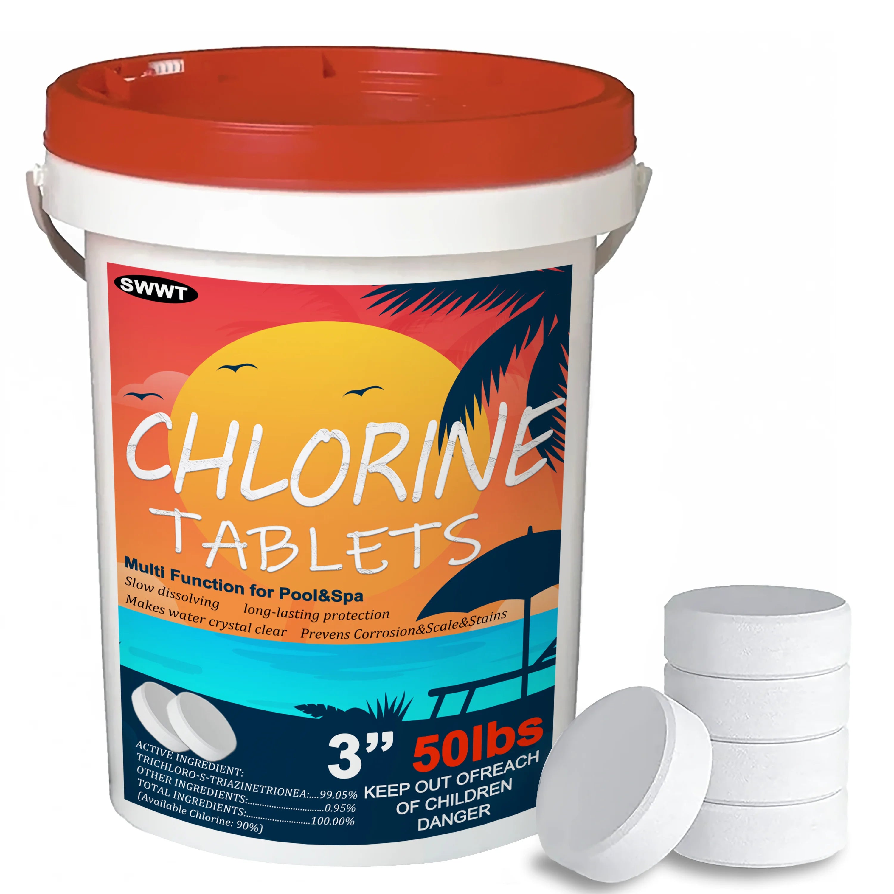 3" , 50 Pounds Chlorine Tablets