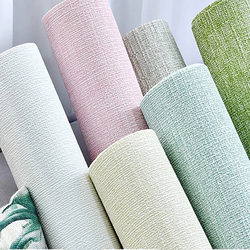 50cm solid linen self-adhesive wallpaper