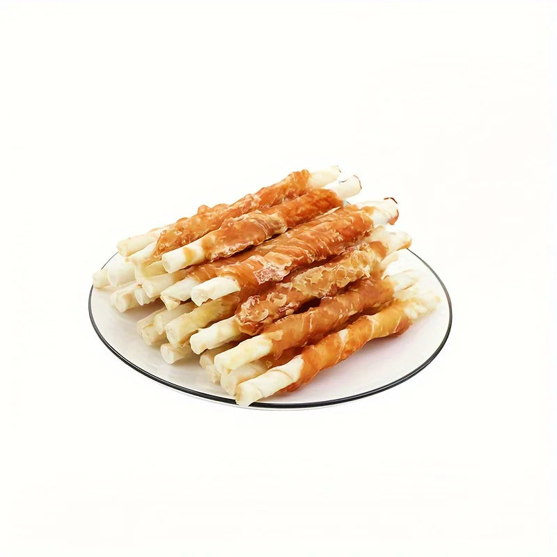 Chicken Wrapped Rawhide Sticks, Dog Treats