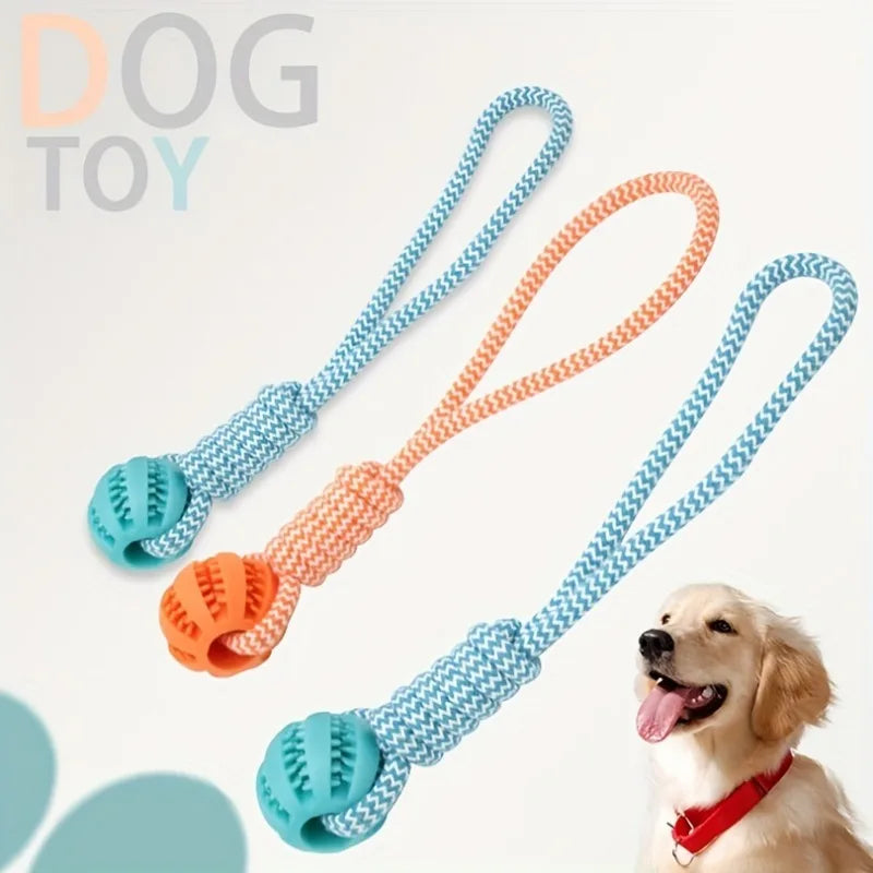 Interactive Dog Toy Rope, Treat Dispenser Ball