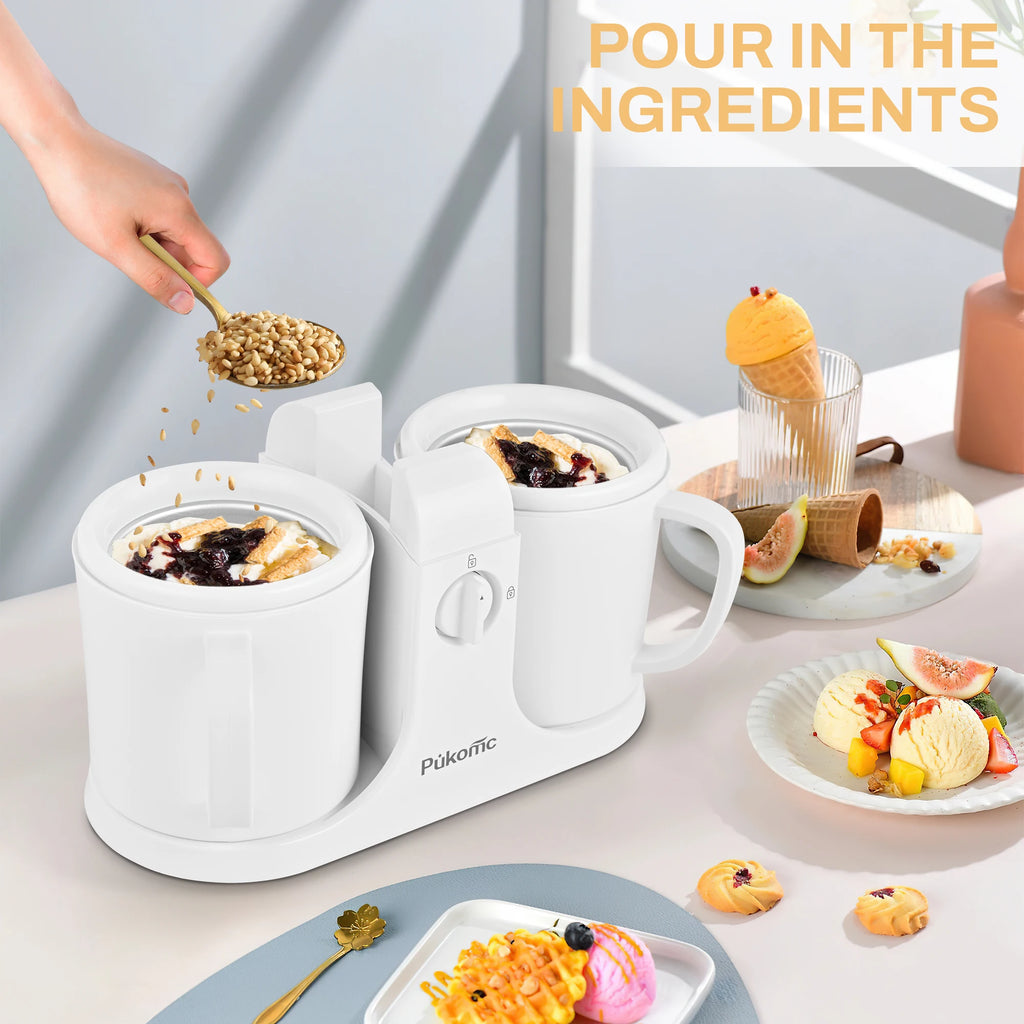 Dual Bowl Automatic Ice Cream Maker