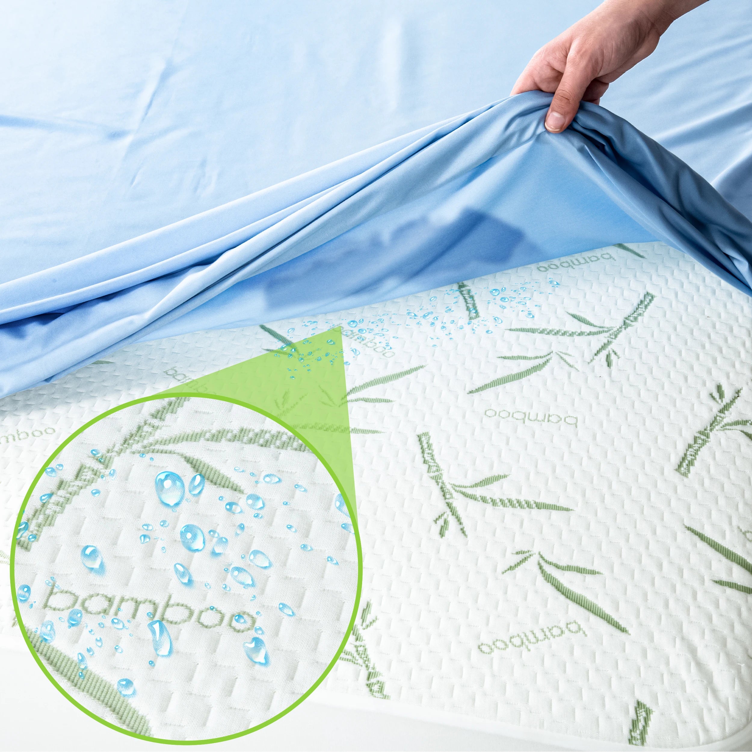 Mattress Protector, Cooling, 100% Waterproof - Fitted Style