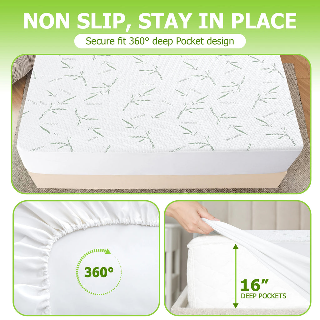 Mattress Protector, Cooling, 100% Waterproof - Fitted Style