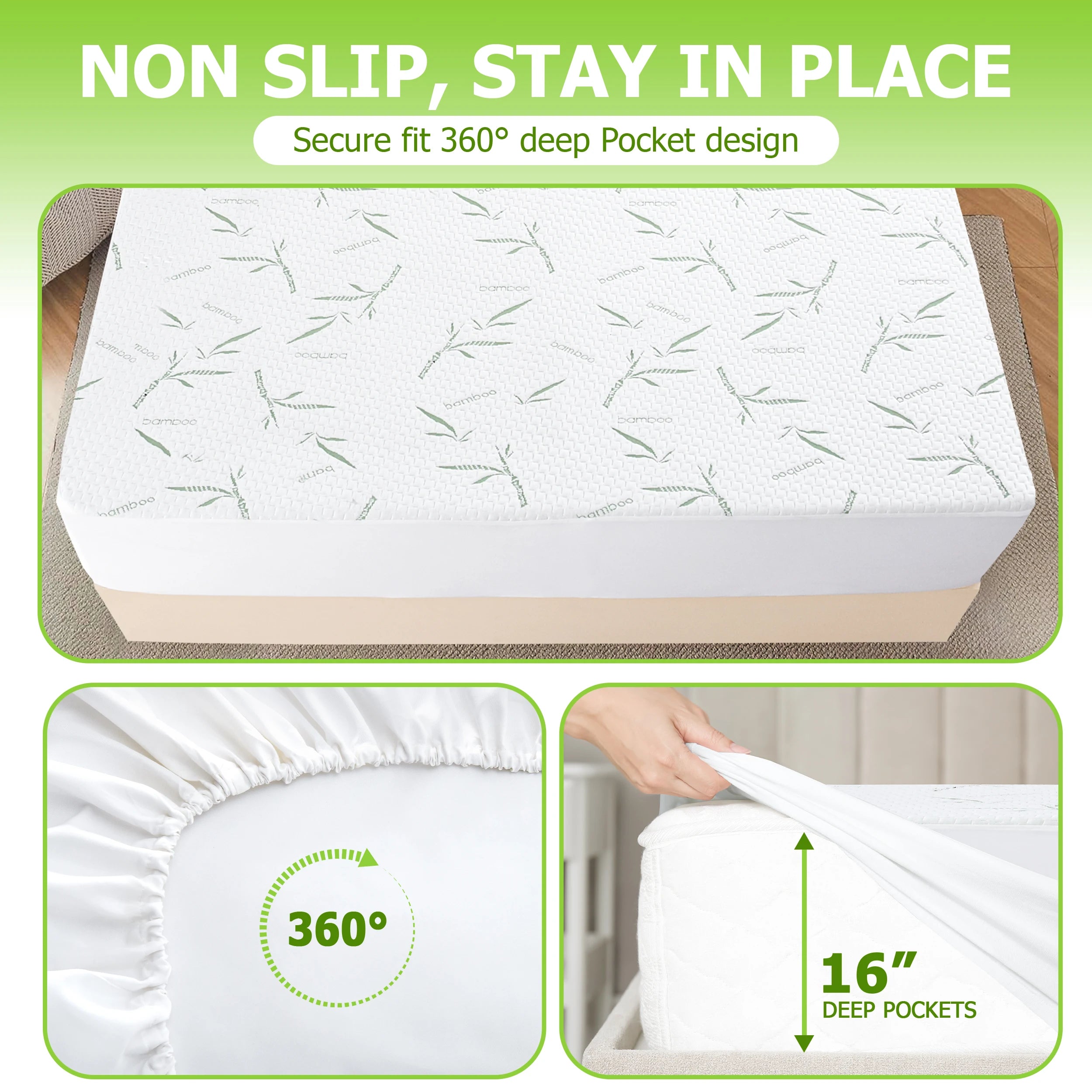 Mattress Protector, Cooling, 100% Waterproof - Fitted Style