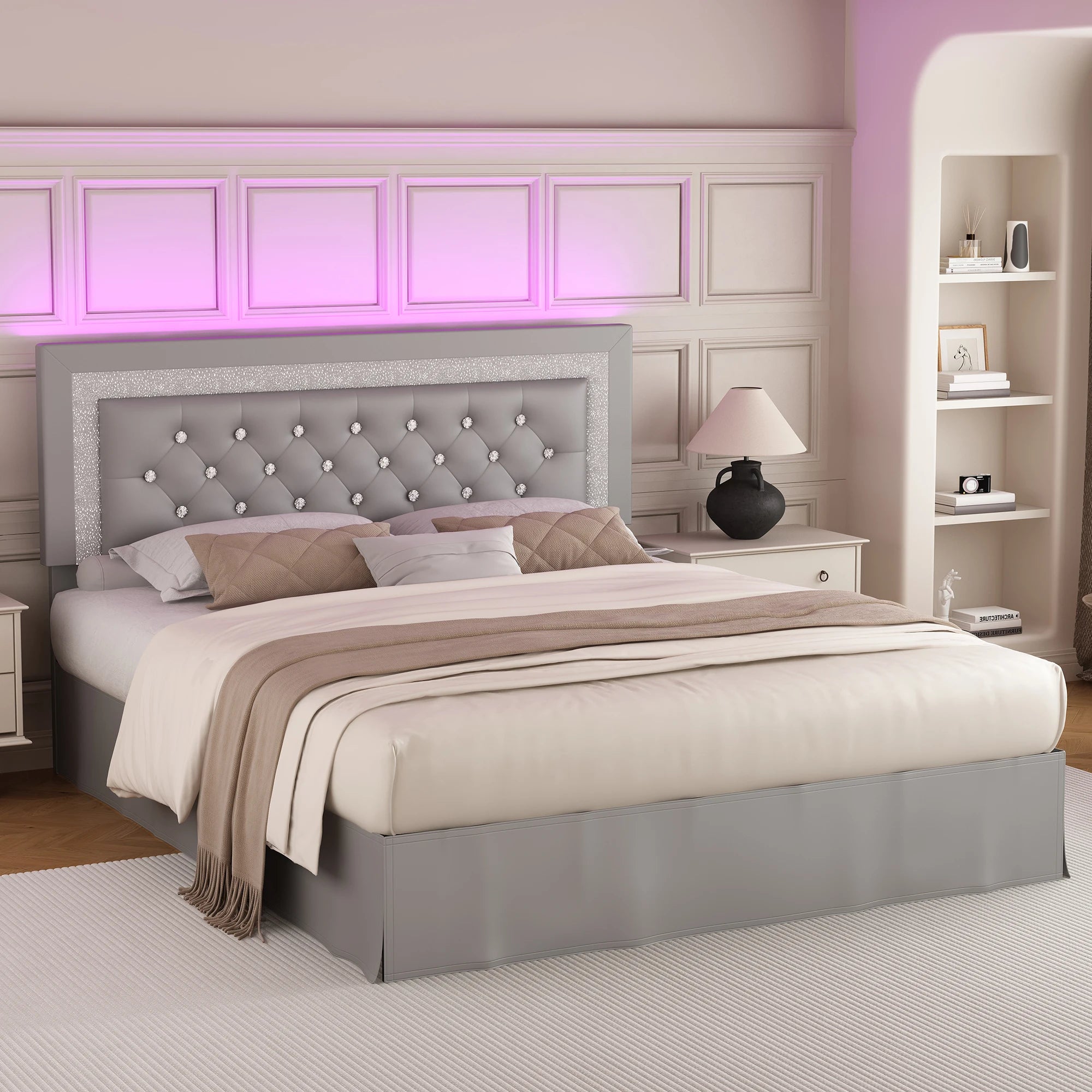 Queen Bed Frame/ LED Lights