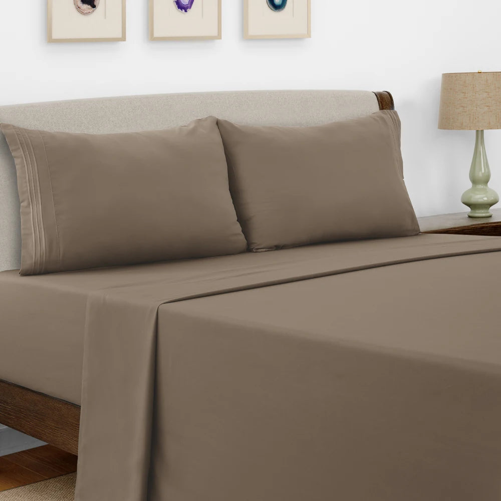Bed Sheet Set,  4 PC Brushed Microfiber