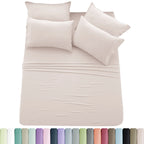 6pc Solid Sheet Set, Microfiber, 2 Pillowcases