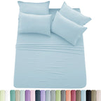 6pc Solid Sheet Set, Microfiber, 2 Pillowcases