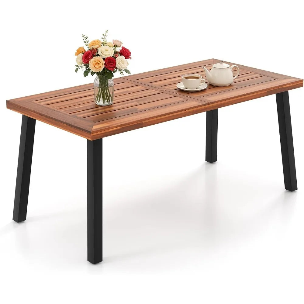 Patio Dining Table with Umbrella Hole