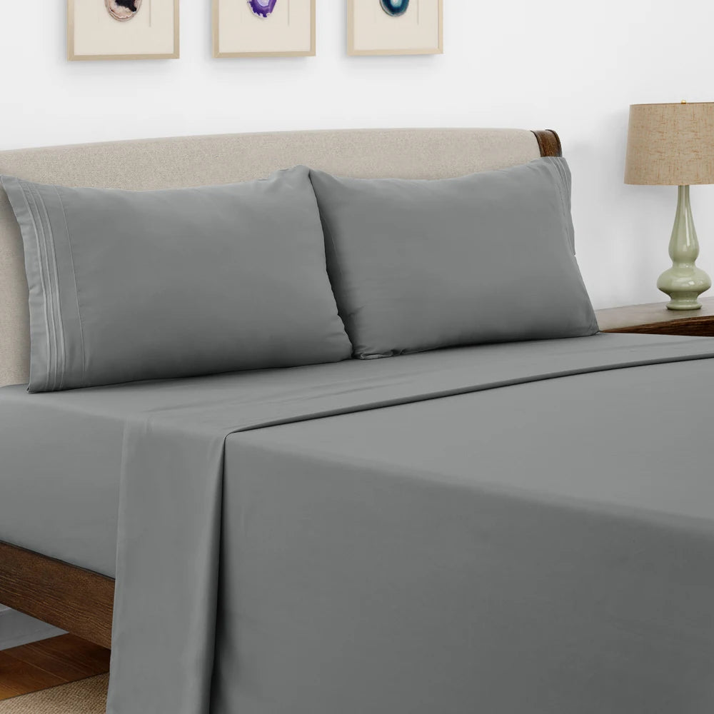 Bed Sheet Set,  4 PC Brushed Microfiber
