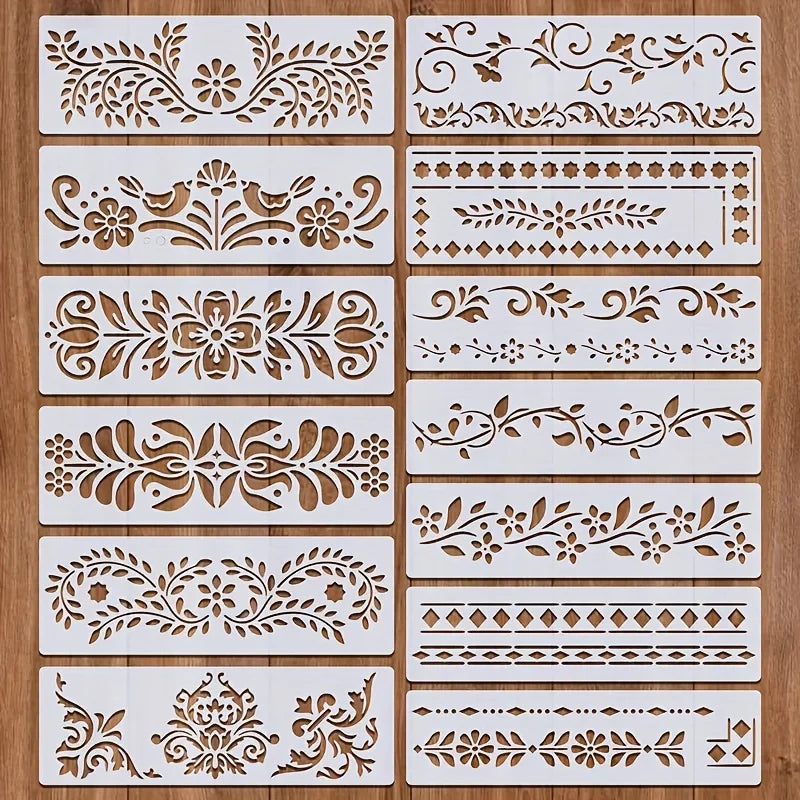 13PCS  Border Pattern Painting Stencil Set