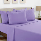 6pc Solid Sheet Set, Microfiber, 2 Pillowcases