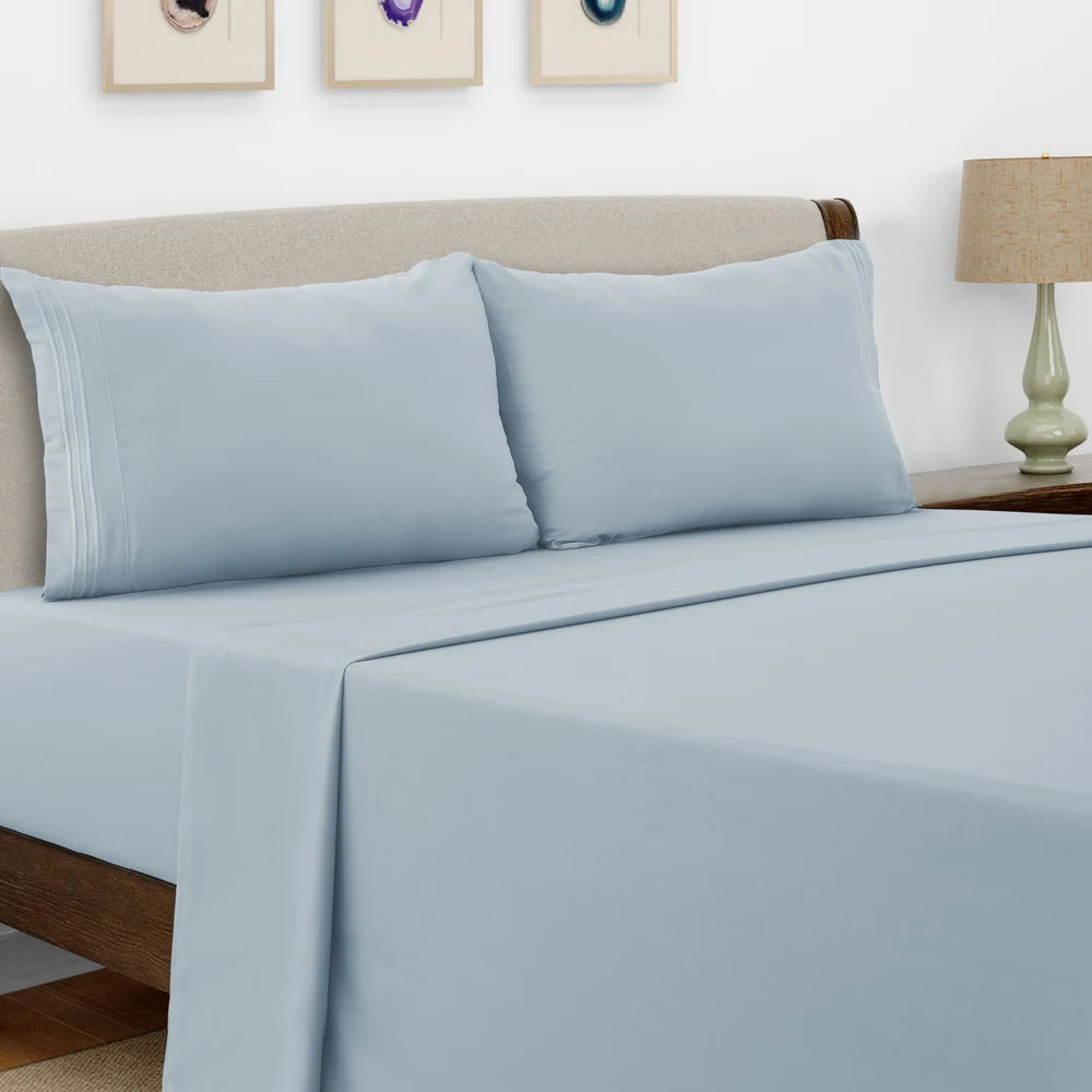 Bed Sheet Set,  4 PC Brushed Microfiber