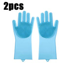 Pet Bathing Silicone Scrubber Mitt Bite-Resistant
