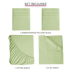 Bed Sheet Set,  4 PC Brushed Microfiber