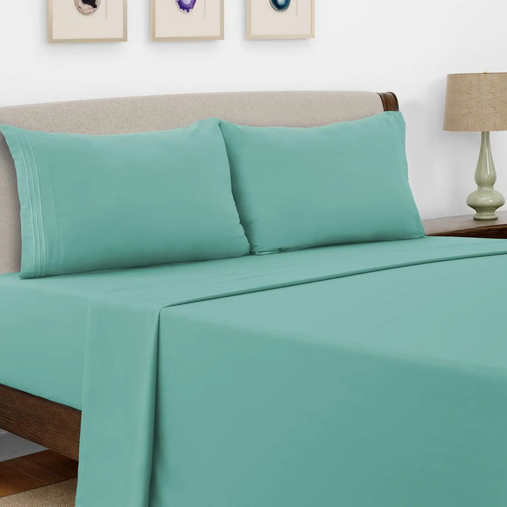 Bed Sheet Set,  4 PC Brushed Microfiber