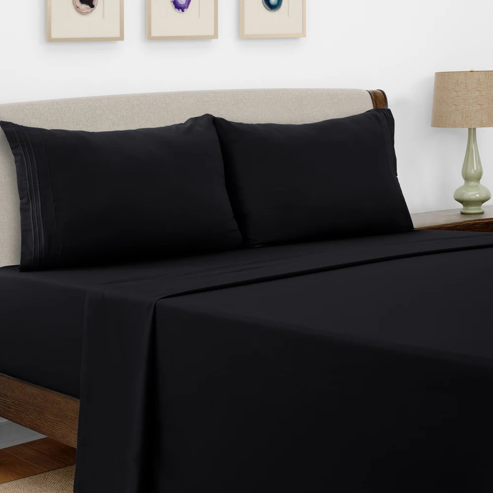 Bed Sheet Set,  4 PC Brushed Microfiber