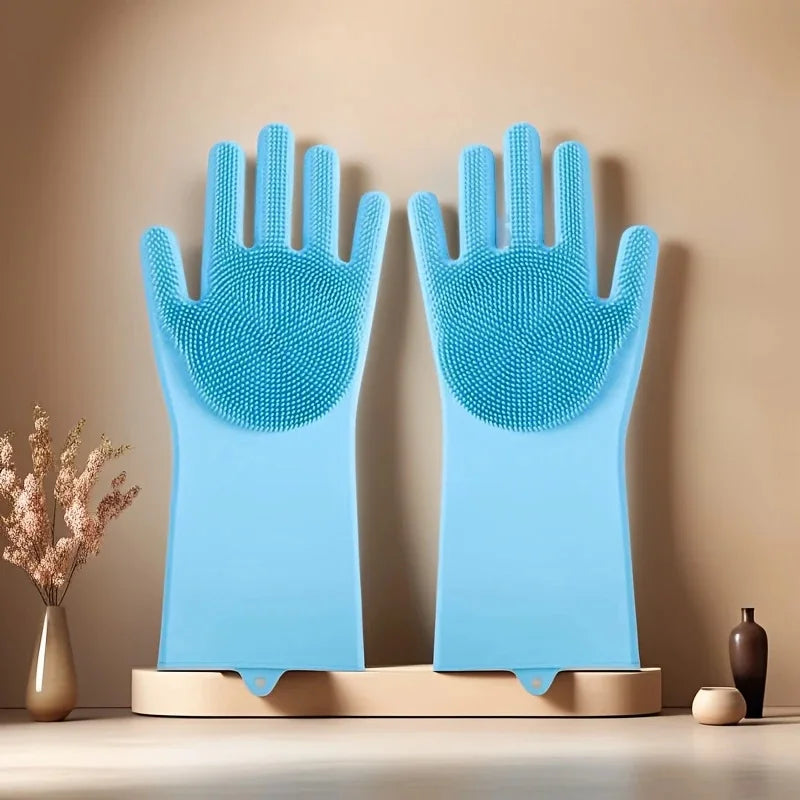 Pet Bathing Silicone Scrubber Mitt Bite-Resistant