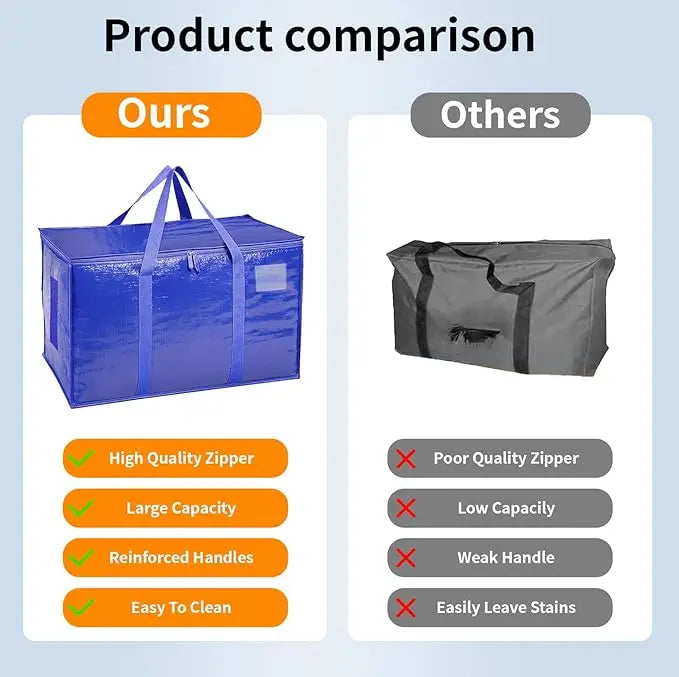 6 Pack Extra Large Moving Bags, Zippers