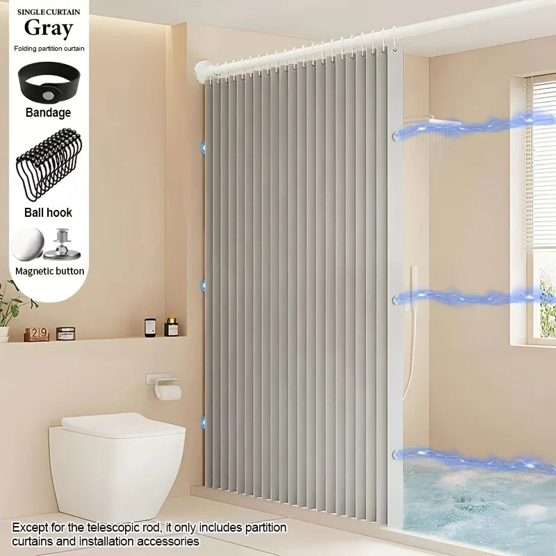 Foldable Magnetic Shower Curtain