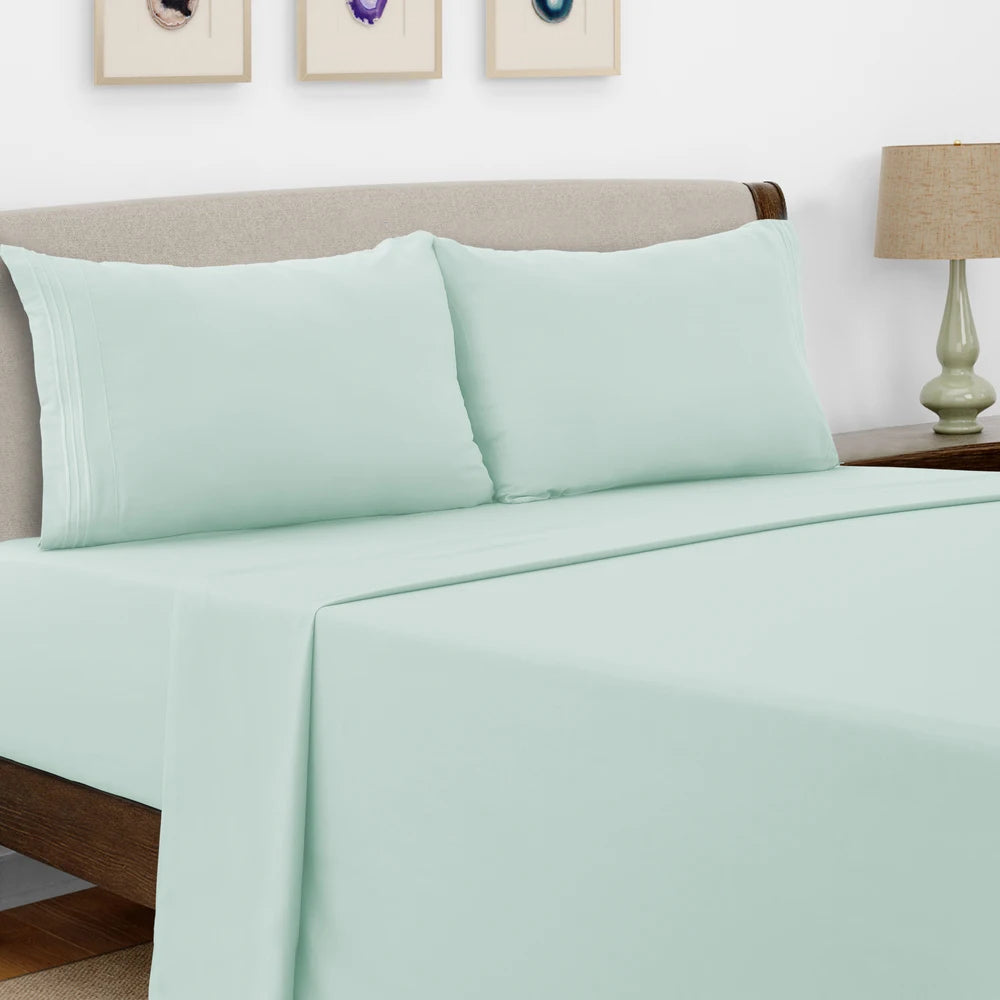 Bed Sheet Set,  4 PC Brushed Microfiber