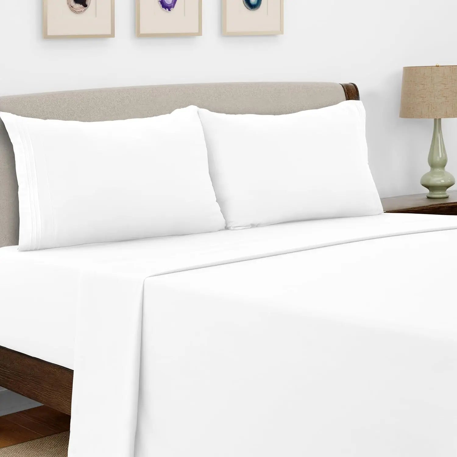 Bed Sheet Set,  4 PC Brushed Microfiber