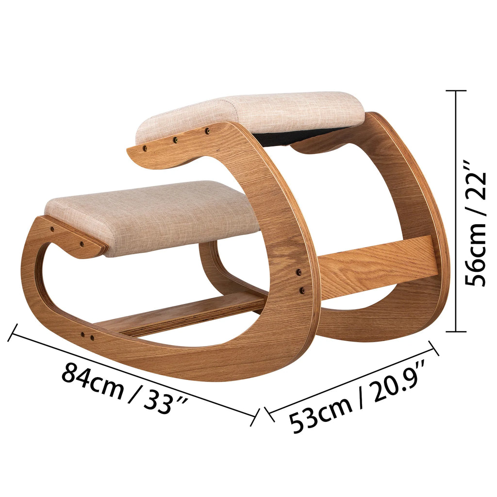 Ergonomic Rocking Wooden Kneeling Stool