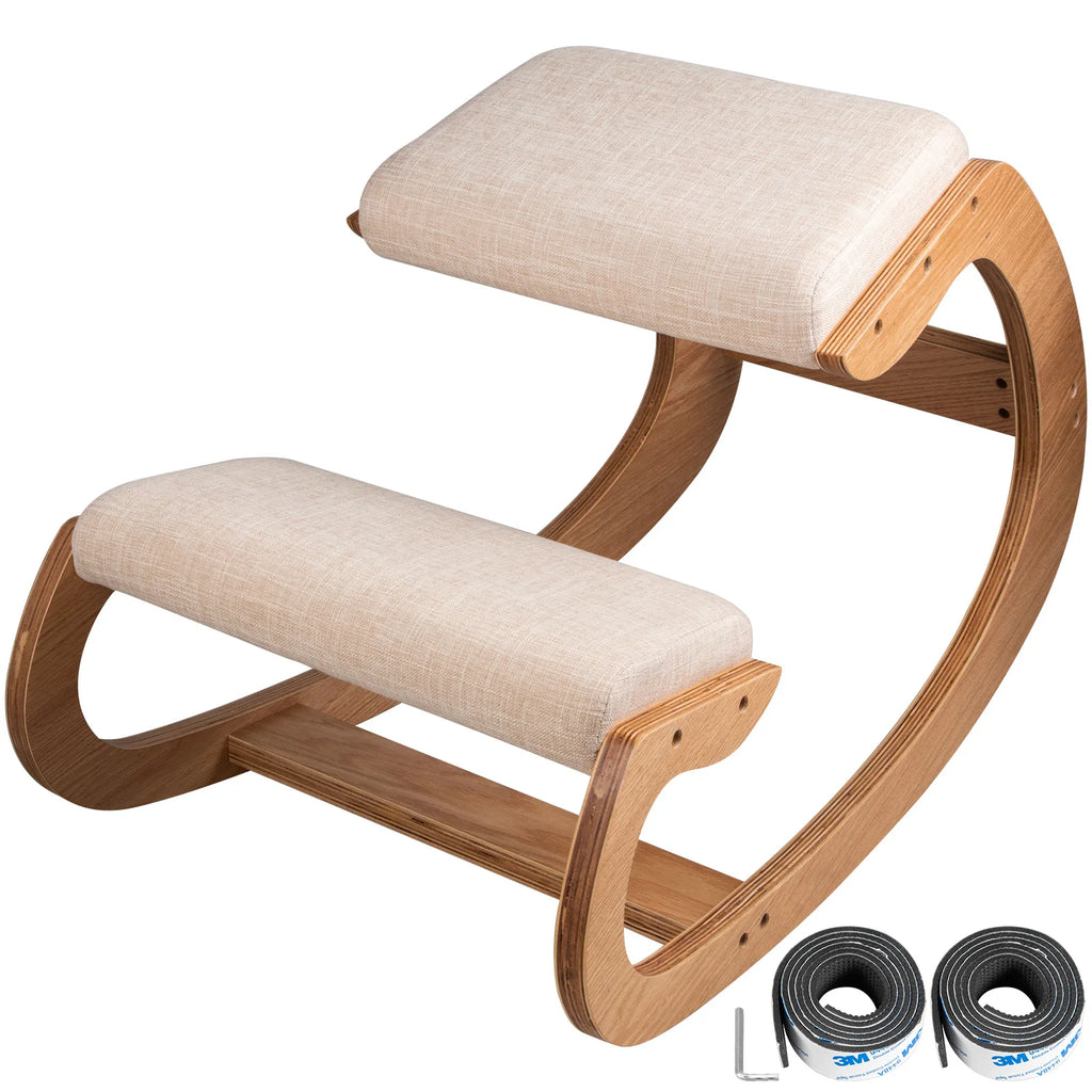 Ergonomic Rocking Wooden Kneeling Stool