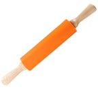 Non-Stick Silicone Rolling Pin Wooden Handle