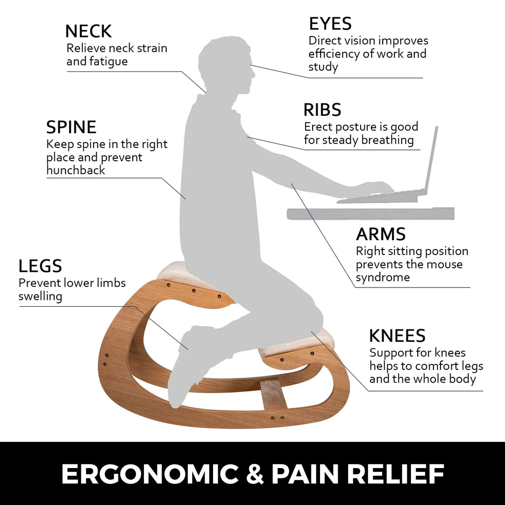 Ergonomic Rocking Wooden Kneeling Stool