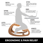 Ergonomic Rocking Wooden Kneeling Stool