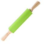 Non-Stick Silicone Rolling Pin Wooden Handle