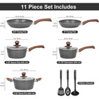 Granite Pots/ Pans/  Nonstick, /11 Pc.Set